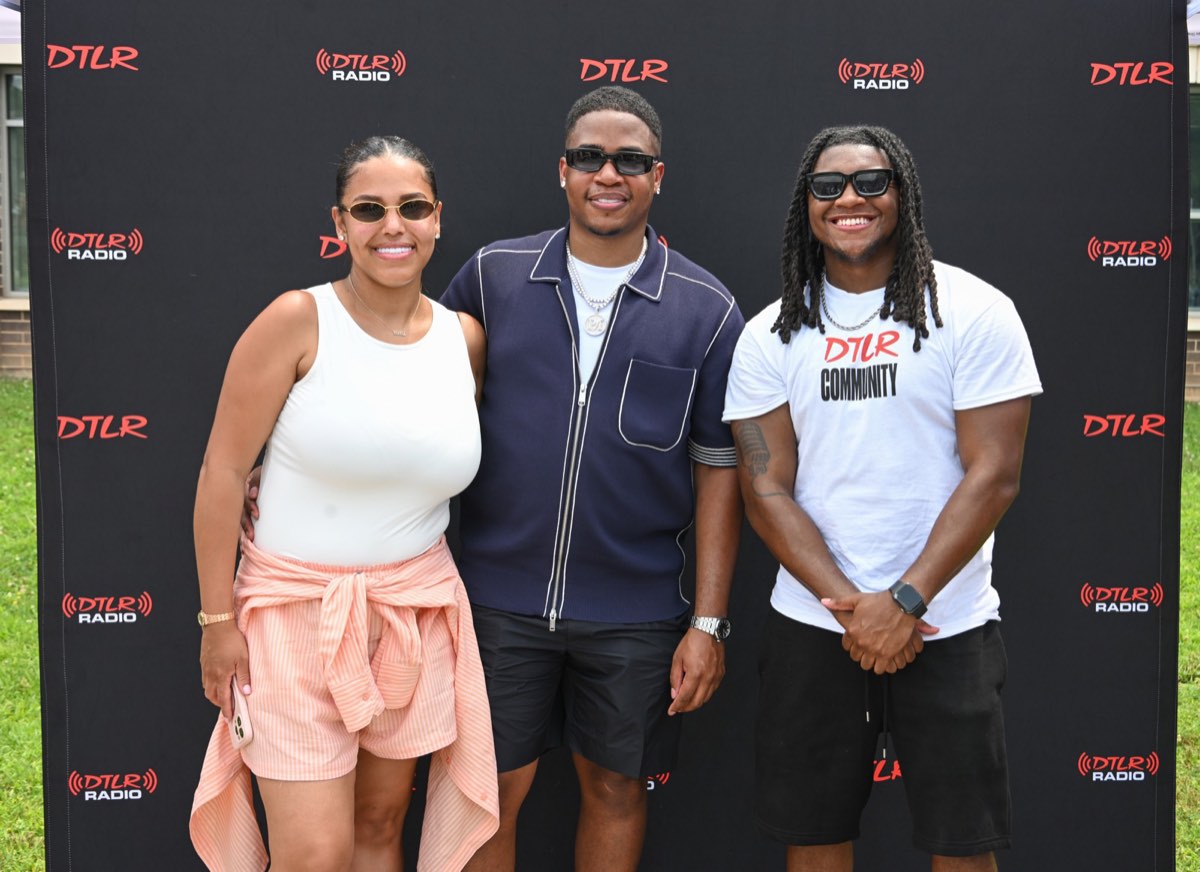 Great Family Foundation and DTLR hosts at the DTLR Radio backdrop at Turbo Day 2026